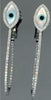 LARGE .75CT DIAMOND & AAA MOTHER OF PEARL 14KT WHITE GOLD EVIL EYE OVAL EARRINGS