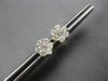 ESTATE .50CT DIAMOND 14KT YELLOW GOLD 3D CLASSIC CLUSTER FLOWER STUD EARRINGS