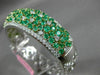 ESTATE LARGE 10.9CT & AAA EMERALD DIAMOND 18K 2 TONE GOLD FLOWER BANGLE BRACELET