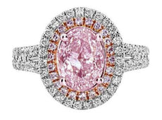 CERTIFIED 2.07CT WHITE & PINK DIAMOND 18KT WHITE & ROSE GOLD 3D ENGAGEMENT RING