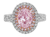 CERTIFIED 2.07CT WHITE & PINK DIAMOND 18KT WHITE & ROSE GOLD 3D ENGAGEMENT RING