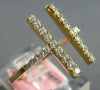 ESTATE .39CT DIAMOND 14KT YELLOW GOLD 3D CLASSIC DOUBLE BAR FUN RING