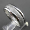 ESTATE WIDE 14KT WHITE GOLD CLASSIC SHINY & HAMMER LOOK WEDDING BAND RING #23117