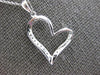 ESTATE .14CT DIAMOND 18KT WHITE GOLD 3D OPEN HEART FUN LOVE FLOATING PENDANT