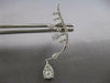 .90CT DIAMOND 14KT WHITE GOLD 3D ROUND & PEAR SHAPE MULTI LEAF HANGING EARRINGS