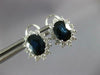 ESTATE 4.08CT DIAMOND & AAA SAPPHIRE 14KT WHITE GOLD 3D FLOWER CLIP ON EARRINGS