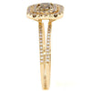 WIDE .66CT WHITE & CHOCOLATE FANCY DIAMOND 18K ROSE GOLD CUSHION ENGAGEMENT RING