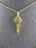 ESTATE 14KT YELLOW GOLD 3D KEY TO YOUR HEART FLOATING PENDANT #25083