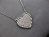 .55CT DIAMOND 14KT WHITE GOLD 3D ROUND PAVE MILGRAIN HEART SHAPE LOVE NECKLACE