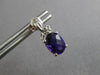2.11CT DIAMOND & AAA AMETHYST 14KT WHITE GOLD OVAL & ROUND FUN HANGING EARRINGS