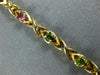 ESTATE 2.10CT AAA MULTI GEM 14KT YELLOW GOLD 3D CLASSIC X LOVE TENNIS BRACELET