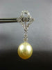 ESTATE LARGE .76CT DIAMOND & AAA GOLDEN SOUTH SEA PEARL 18KT WHITE GOLD EARRINGS