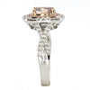 CERTIFIED 1.48CT WHITE & PINK DIAMOND 18K WHITE & ROSE GOLD OVAL ENGAGEMENT RING