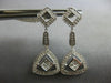 LARGE .96CT DIAMOND 18KT WHITE GOLD ROUND & PRINCESS TRIANGULAR HANGING EARRINGS