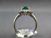 ESTATE LARGE 2.14CT DIAMOND & AAA EMERALD PLATINUM OVAL & ROUND ENGAGEMENT RING
