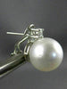 ESTATE LARGE .26CT DIAMOND & AAA SOUTH SEA PEARL 14K WHITE GOLD CLIP ON EARRINGS
