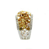 5.52CT MULTI COLOR DIAMOND 18KT 2 TONE GOLD MULTI SHAPE CLUSTER ANNIVERSARY RING