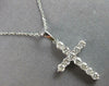 ESTATE 1.03CT DIAMOND 14KT WHITE GOLD 3D CLASSIC ROUND CROSS FLOATING PENDANT