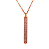 ESTATE .96CT DIAMOND 18KT ROSE GOLD 3D MULTI ROW PAVE BAR LOVE FLOATING PENDANT