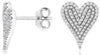 ESTATE .35CT DIAMOND 14KT WHITE GOLD 3D PAVE HEART SHAPE LOVE STUD EARRINGS