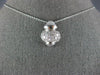 ESTATE .49CT DIAMOND 14KT WHITE GOLD CLASSIC MULTI ROW PAVE FUN FLOATING PENDANT