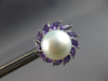 ESTATE LARGE 1.81CT AAA AMETHYST & PINK SOUTH SEA PEARL 14KT WHITE GOLD STUD EARRINGS