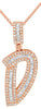 .60CT DIAMOND 14KT ROSE GOLD 3D ROUND & BAGUETTE D INITIAL FUN FLOATING PENDANT