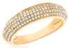 .45CT DIAMOND 14K YELLOW GOLD 3D CLASSIC MULTI ROW PAVE WEDDING ANNIVERSARY RING