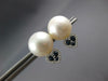 .37CT DIAMOND & AAA SAPPHIRE & AAA SOUTH SEA PEARL 14KT WHITE GOLD STUD EARRINGS