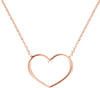 ESTATE 14KT ROSE GOLD 3D SOLID CLASSIC OPEN HEART LOVE NECKLACE
