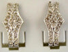 ESTATE .60CT DIAMOND 14KT WHITE GOLD 3D CLASSIC GEOMETRICAL FUN HANGING EARRINGS