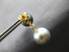 LARGE .45CT DIAMOND & AAA LIGHT & DARK TAHITIAN PEARL 18KT YELLOW GOLD EARRINGS