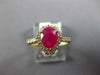 ESTATE 1.57CT DIAMOND & AAA RUBY 14K YELLOW GOLD PEAR SHAPE HALO ENGAGEMENT RING