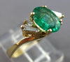 1.32CT DIAMOND & AAA EMERALD 14KT YELLOW GOLD OVAL ROUND & BAGUETTE RING 28154
