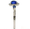 .42CT DIAMOND & AAA CABOCHON SAPPPHIRE 18K WHITE GOLD ROUND HALO ENGAGEMENT RING