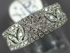 ESTATE .75CT DIAMOND 14K WHITE GOLD FILIGREE MULTI LEAF WEDDING ANNIVERSARY RING