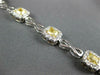 4.69CT WHITE & FANCY YELLOW DIAMOND 18K 2 TONE GOLD CUSHION HALO TENNIS BRACELET