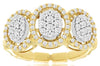 .66CT DIAMOND 14KT 2 TONE GOLD CLUSTER OVAL PAST PRESENT FUTURE ANNIVERSARY RING