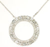 .73CT DIAMOND 14KT WHITE GOLD 3D ROUND & BAGUETTE ROUND CIRCLE OF LIFE NECKLACE