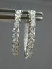 1.17CT DIAMOND 14KT WHITE GOLD 3D CLASSIC 2.5MM INSIDE OUT HOOP HANGING EARRINGS