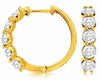 ESTATE 2.0CT DIAMOND 14KT YELLOW GOLD 3D CLASSIC FIVE STONE HUGGIE HOOP EARRINGS