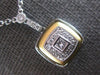 ESTATE .52CT DIAMOND 18K 2 TONE GOLD ROUND & PRINCESS MATTE & SHINY LOVE PENDANT
