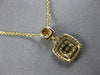 ESTATE .37CT DIAMOND 14KT YELLOW GOLD CLUSTER SQUARE HALO FUN FLOATING PENDANT