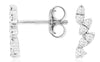 ESTATE .25CT DIAMOND 14KT WHITE GOLD 3D MULTI LEAF CLASSIC FUN HANGING EARRINGS