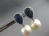 LARGE DIAMOND & AAA SAPPHIRE & SOUTH SEA PEARL 18KT WHITE & BLACK GOLD EARRINGS