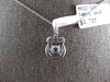 .86CT DIAMOND & AAA SAPPHIRE 14KT WHITE GOLD 3D ROUND CROWN FUN FLOATING PENDANT