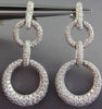 ESTATE 2.90CT DIAMOND 18KT WHITE GOLD CIRCLE OF LIFE GRADUATING HANGING EARRINGS