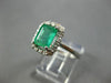 2.30CT DIAMOND & AAA EMERALD 14KT WHITE GOLD EMERALD CUT & ROUND ENGAGEMENT RING