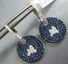ESTATE 1.58CT DIAMOND & AAA SAPPHIRE 18KT WHITE GOLD BUTTERFLY HANGING EARRINGS