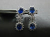 2.31CT DIAMOND & AAA SAPPHIRE 18K WHITE GOLD OVAL & ROUND DOUBLE FLOWER EARRINGS
